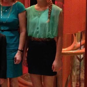 Mint Green and Navy Dress